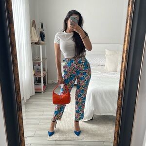 ZARA High Rise Garden Floral Women's Pants